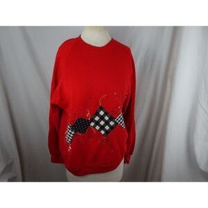 Vintage 90s Cheetah by Mervyn's Red Sweatshirt Size XL